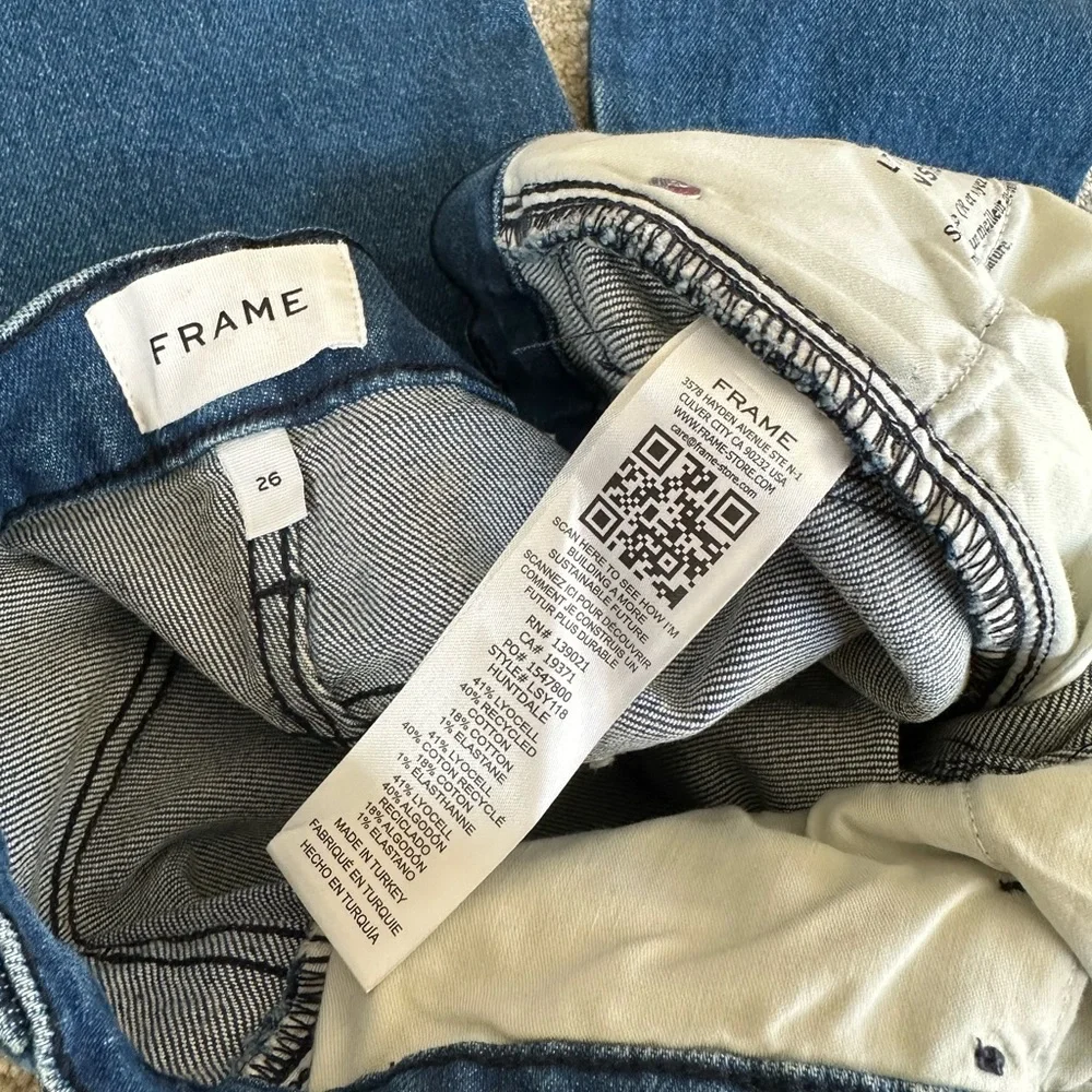 FRAME Denim “Le Sylvie Slender Straight” High Rise Straight Leg Jeans Size 26 - Picture 10 of 10